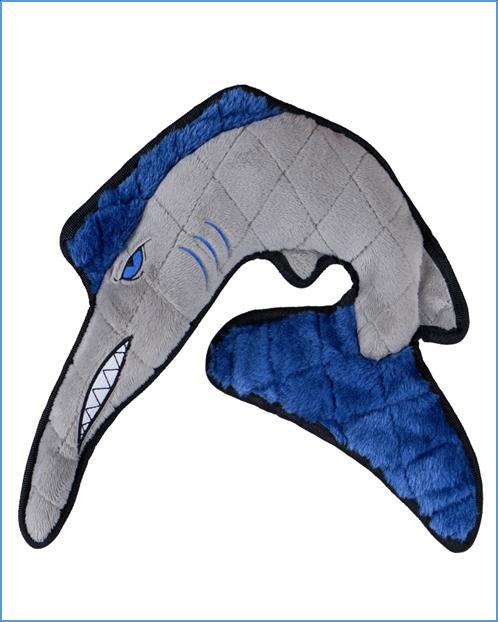 Flat plush toy cut in a wide ray shape with a long tapered tail